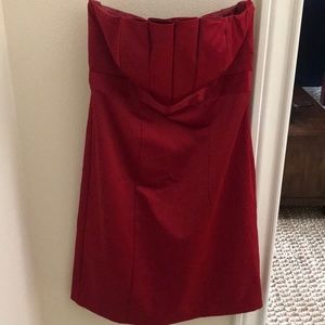 Red satin-feel dress